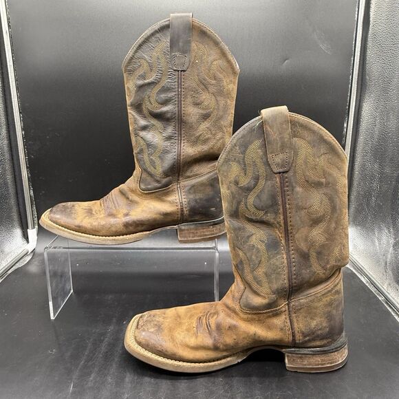 Cody James BBSC1904 Brown Leather Square Toe Cowboy Western Boots Youth Size 5D - Picture 2 of 7